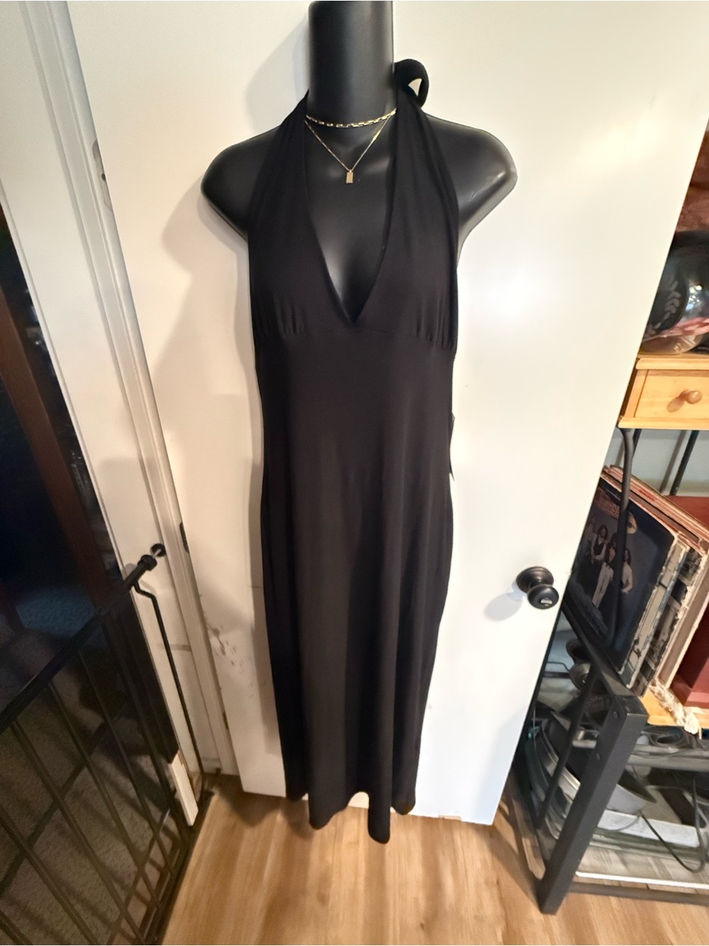 4/$16 No Boundaries Black Halter Maxi Dress - Elegant Evening Slip NWT